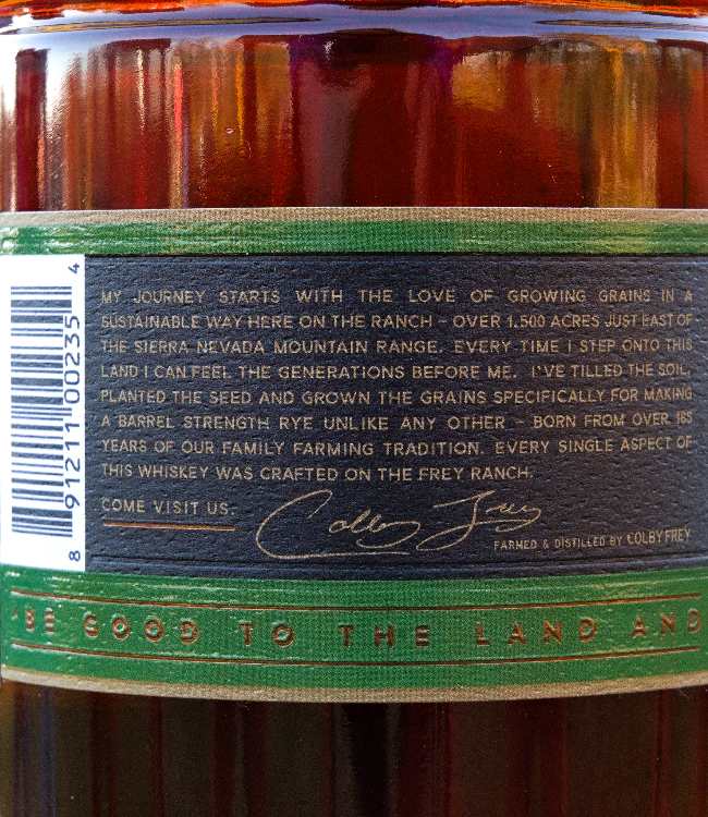 Frey Ranch Bottled-In-Bond Rye Whiskey Review