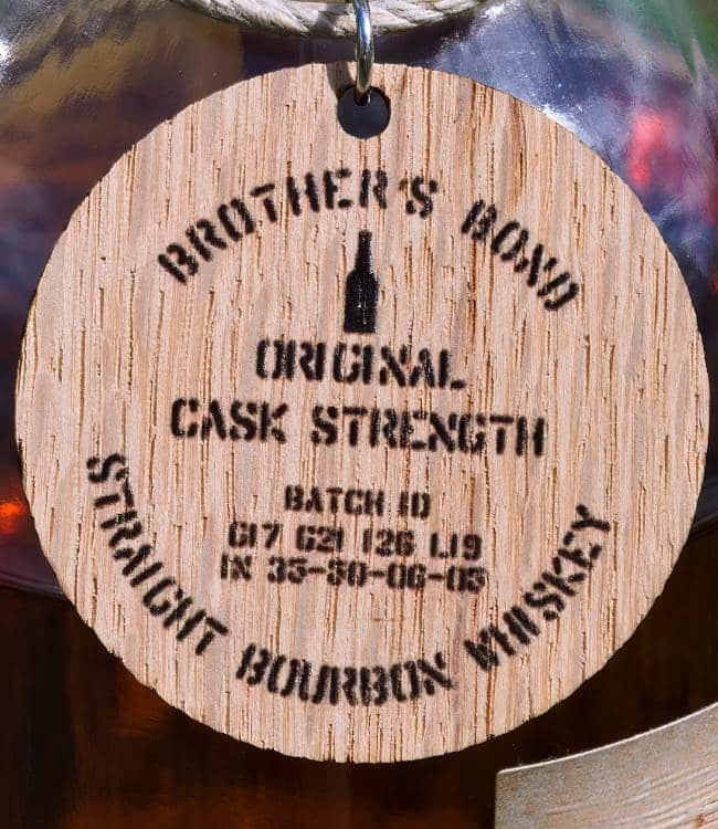 brother's bond cask strength bourbon neck