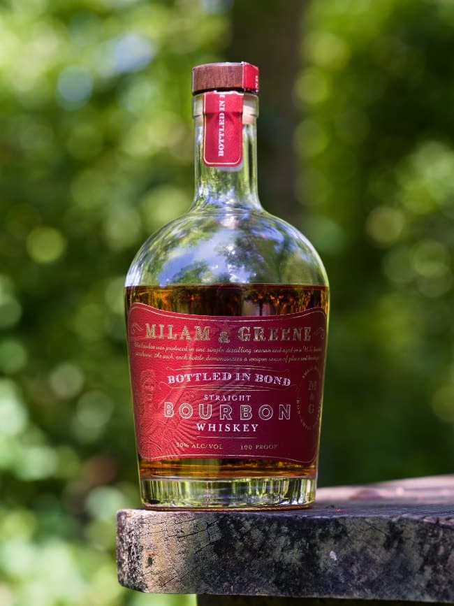 Milam and greene bottled in bond bourbon header