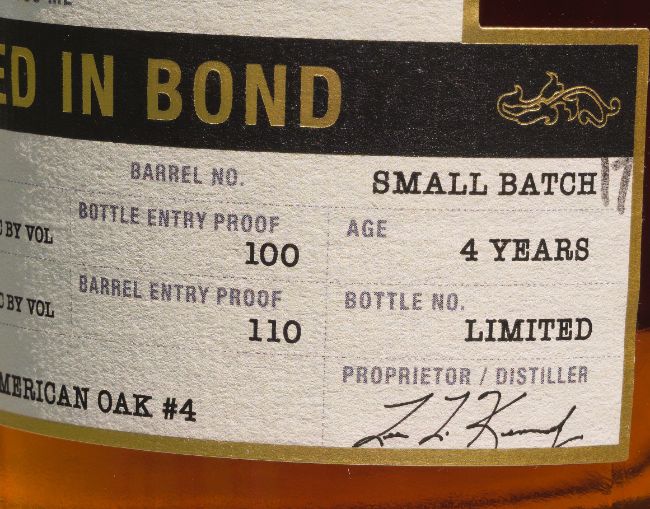 leiper's fork bottled in bond bourbon side 2