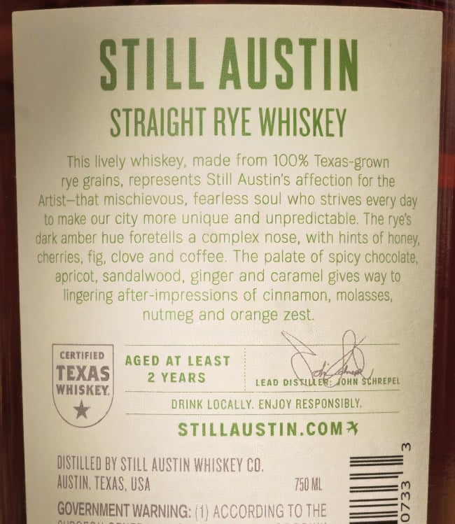 stsill austin rye back